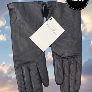 Antiono Murolo Italy genuine leather wool lining gloves women Small vintage